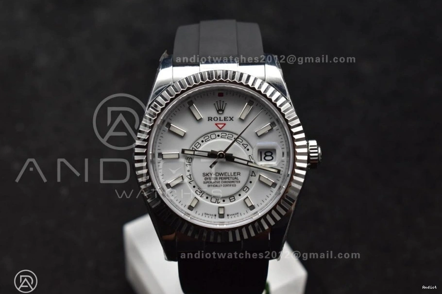 White 1:1 A23J Strap Oysterflex SS on Weight) Best Sky-Dweller Dial (Gain Edition ZF 336239 0217